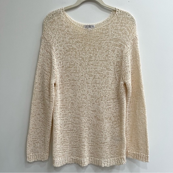 J. Crew Montauk Relaxed Open Knit Sweater CJ458 Cream Size Small - Picture 3 of 12